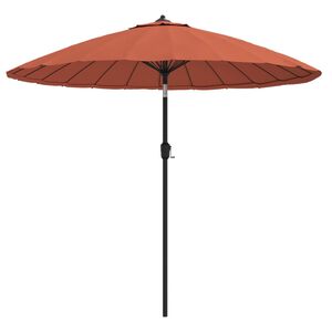 vidaXL Aurinkovarjo alumiinitanko 250 cm terrakotta