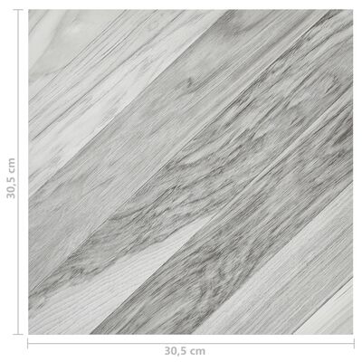 vidaXL Itsekiinnittyvät lattialankut 20 kpl PVC 1,86 m² harmaa raidat