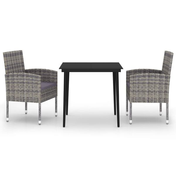 vidaXL 3-osainen Ulkoruokailuryhm&auml; antrasiitti