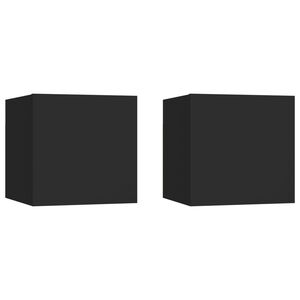 vidaXL Y&ouml;p&ouml;yd&auml;t 2 kpl musta 30,5x30x30 cm tekninen puu
