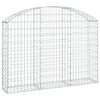 vidaXL Kaareva kivikori 150x30x100/120 cm galvanoitu rauta