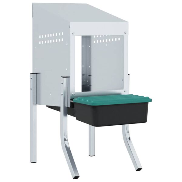 vidaXL Kanan pesälaatikko 1 lokero jaloilla galvanoitu teräs