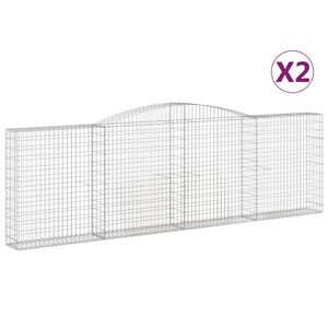 vidaXL Kaarevat kivikorit 2 kpl 400x30x120/140 cm galvanoitu rauta