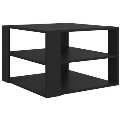 vidaXL Sohvapöytä musta 60x60x40 cm lastulevy