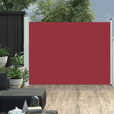 vidaXL Sisäänvedettävä terassin sivumarkiisi 140x500 cm punainen