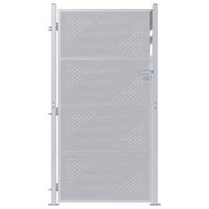 vidaXL Puutarhaportti 85 x 174 cm Ruostumaton ter&auml;s Hopea Lukittava