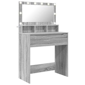 vidaXL Makuuhuoneen meikkip&ouml;yd&auml;t Harmaa Sonoma 80 x 39,6 x 135 cm
