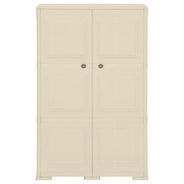 vidaXL Muovikaappi 79x43x125 cm puutyyli angora valkoinen