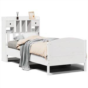 vidaXL S&auml;nky kirjahyllyll&auml; ei patjaa valkoinen 75x190 cm t&auml;ysi m&auml;nty
