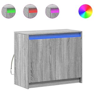 vidaXL Senkki LED-valoilla harmaa Sonoma 72x34x61 cm tekninen puu