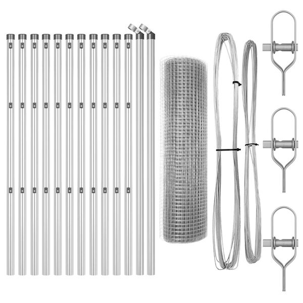 vidaXL Aitalatu Hopea 25 x 0,8 m (25 x 25 mm verkko) Ter&auml;s