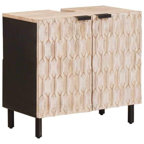 vidaXL Kylpyhuoneen allaskaappi hyllyll&auml; Valkoinen 62 x 33 x 58 cm