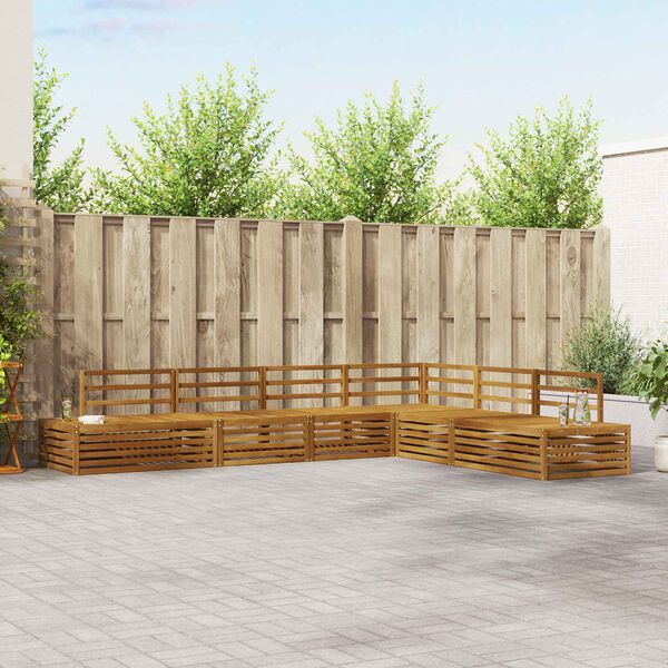 vidaXL Ulkosohvakokoelma 6 Kappale Luonnollinen Tihe&auml; akasiapuu