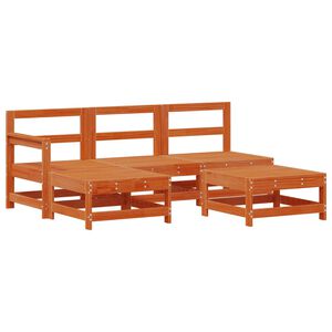 vidaXL Pihan oleskeluryhm&auml; 5 pcs Vahans&auml;vyinen Ruskea Massiivim&auml;nty