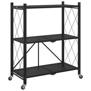 vidaXL S&auml;ilytyshylly py&ouml;rill&auml; musta 71x34x88 cm ter&auml;s