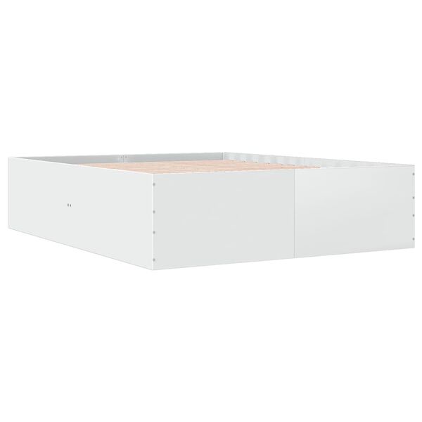 vidaXL Sängynrunko valkoinen 150x200 cm tekninen puu