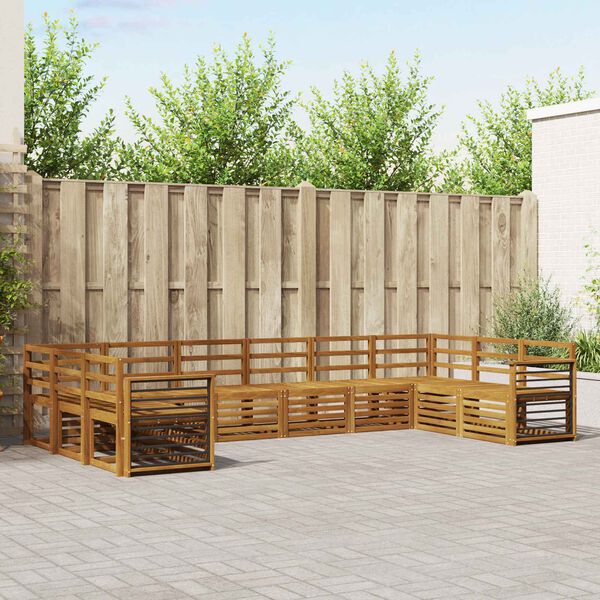 vidaXL Sohvasarjat 10 pcs Luonnollinen Tihe&auml; akasiapuu