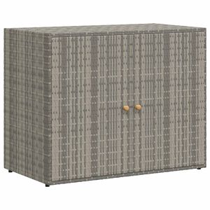 vidaXL Puutarhan s&auml;ilytyskaappi harmaa 100x55,5x80 cm polyrottinki