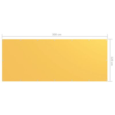 vidaXL Parvekkeen suoja keltainen 120x300cm Oxford kangas