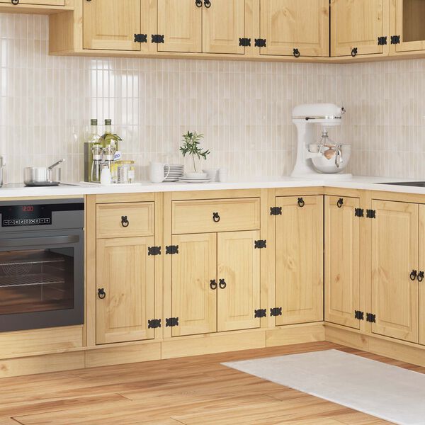 vidaXL Kaappi SKI Hunaja Ruskea 60 x 46 x 81,5 cm Massiivinen m&auml;nty