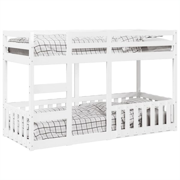 vidaXL Kerrossänky valkoinen 90x190 cm täysi mänty