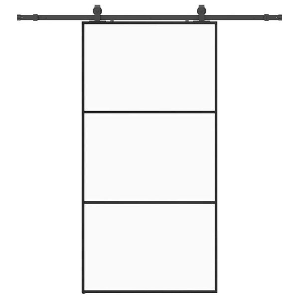 vidaXL liukuovi laitteistosarjalla musta 102x205 cm ESG lasi
