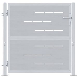 vidaXL Puutarhaportti lukkoon Hopea 85 x 97 cm Ruostumaton ter&auml;s