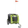 vidaXL Lemmikinkuljetuskärry pyörään vihreä/harmaa kangas ja rauta
