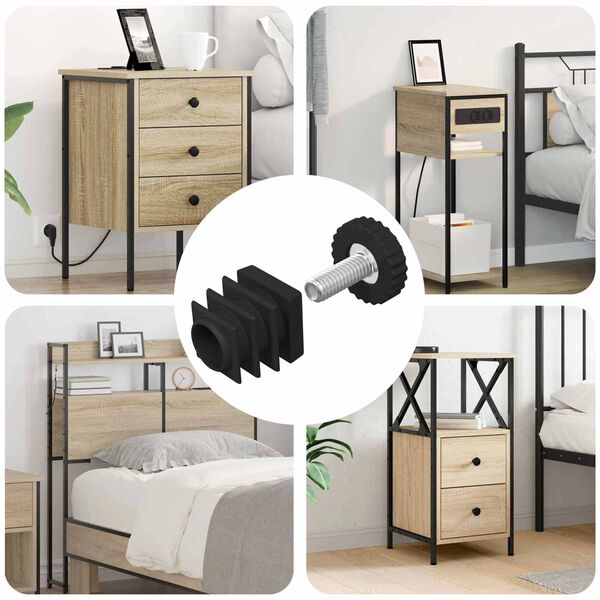 vidaXL Kalustetukijalat S&auml;&auml;dett&auml;v&auml; 1895 pcs Musta PP