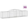 vidaXL Kaarevat kivikorit 6 kpl 300x50x60/80 cm galvanoitu rauta