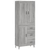 vidaXL Kaappi harmaa Sonoma 69,5x34x180 cm tekninen puu