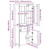 vidaXL Korkea kaappi Artisan tammi 69,5 x 34 x 180 cm Tekninen puu
