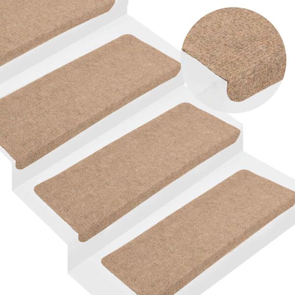 vidaXL Porrasmatot Itsekiinnittyv&auml;t 30 kpl Beige 65x24,5x3,5 cm