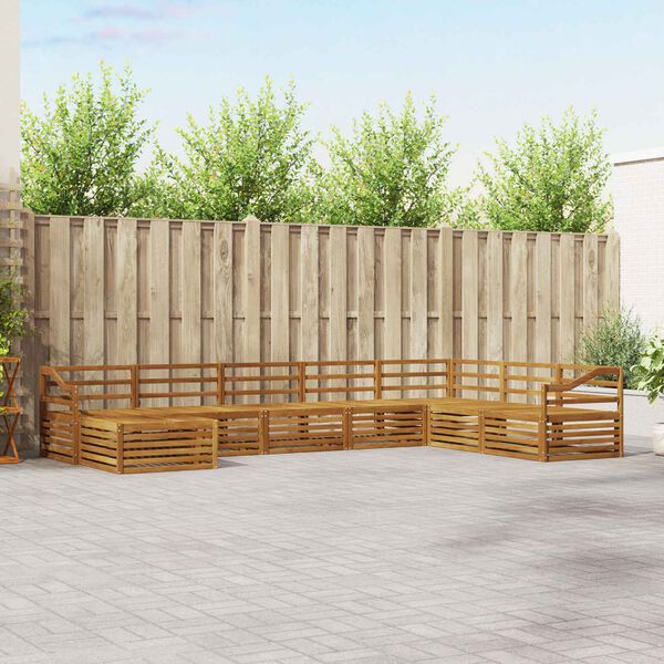 vidaXL Sohvasarjat 8 pcs Luonnollinen Tihe&auml; akasiapuu