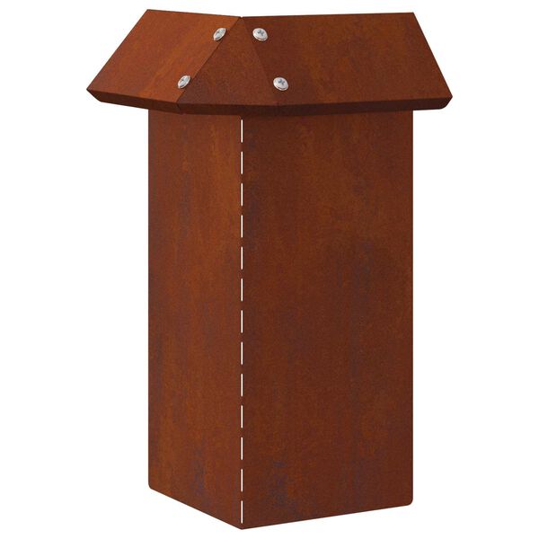 vidaXL Etanaaita Ruosteinen 13,5 x 13,5 x 25 cm Kulunut Ter&auml;s