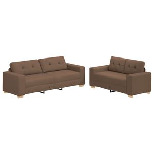 vidaXL | Sohvasetti | tyynyll&auml; 2 pcs Ruskea 221 x 78 x 80 cm Kangas