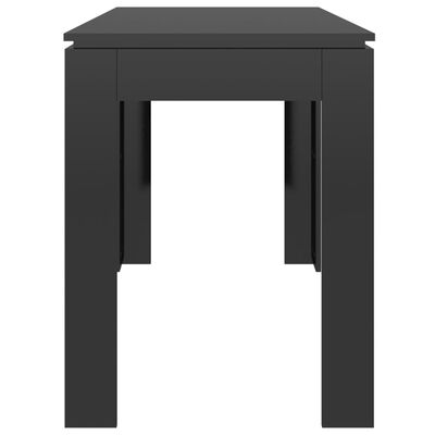 vidaXL Ruokapöytä korkeakiilto musta 120x60x76 cm lastulevy