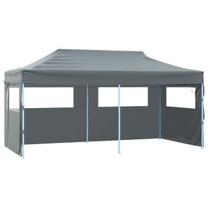 vidaXL Kokoontaittuva juhlateltta 4 sivusein&auml;&auml; 3x6 m ter&auml;s antrasiitti