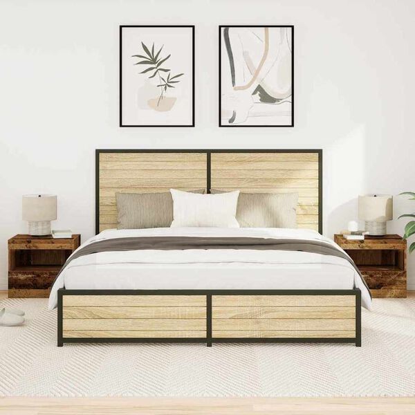 vidaXL Y&ouml;p&ouml;yt&auml;kaappi 2 pcs Vanha puu 50 x 40 x 45 cm Tekninen puu