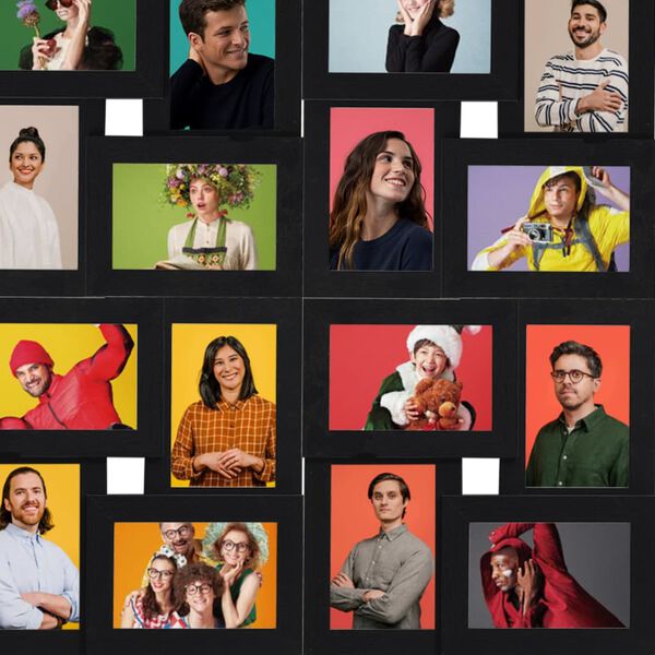 vidaXL Kollaasi valokuvakehys 24x(13x18 cm) kuville musta MDF