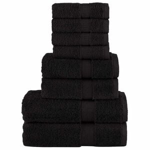 vidaXL Premium Pyyhkeet 8-osaa SOLUND musta 600 gsm
