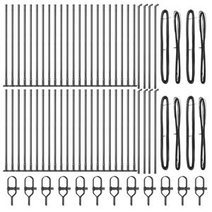 vidaXL Aitalatu Muut 52 pcs Harmaa Koko_v_3,2 x 3,2 x 50 cm Teräs