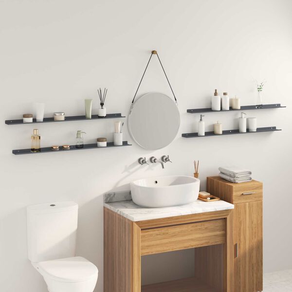 vidaXL Kelluva hylly 4 pcs Antrasiitti 100 x 9 x 2,5 cm Ter&auml;s