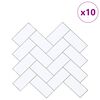 vidaXL Herringbone-laatta 10 pcs Valkoinen harmaa 30 x 30 cm