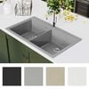 Graniitti Keittiön Tupla Pesuallas Pinta-asennettava Harmaa