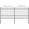 vidaXL Puutarha-aita keih&auml;sk&auml;rkinen ter&auml;s 337x175 cm musta