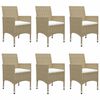 vidaXL 7-osainen Ulkoruokailuryhm&auml; beige