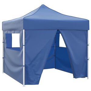 vidaXL Kokoontaitettava juhlateltta 4 sein&auml;ll&auml; 3x3 m sininen