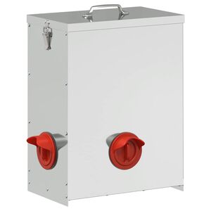 vidaXL Kanan ruokinta-allas Hopea 32,5 x 20,5 x 43 cm Galvanoitu ter&auml;s