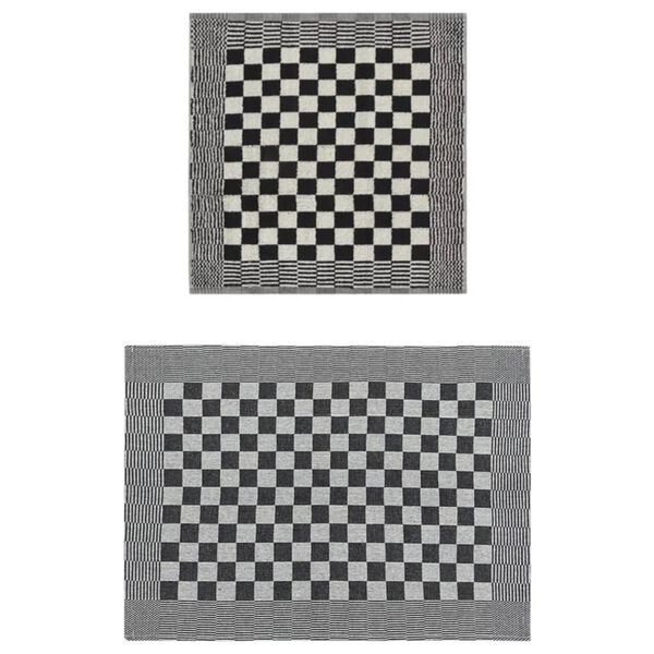 vidaXL Pyyhesetti 10 kpl mustavalkoinen puuvilla